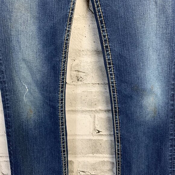 Silver Jeans Suki Mid Slim Boot Embellished Denim Bootcut Jeans - Picture 5 of 11